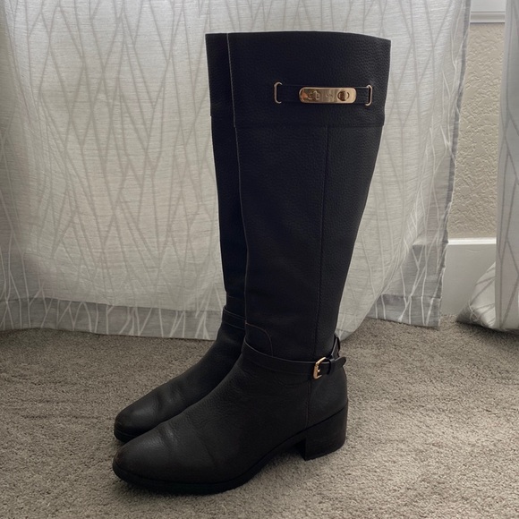 Coach Shoes - Deep Brown Coach Knee High Leather Boots Size 11 Used